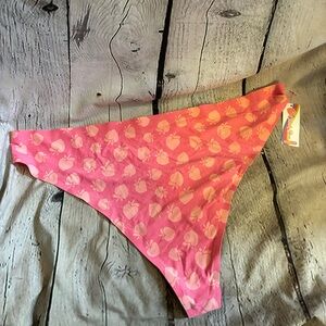 5/$20 NWT Cheek Boss Peach Print‎ Pink Comfy Thong Pantie Underwear Lingerie 4XL
